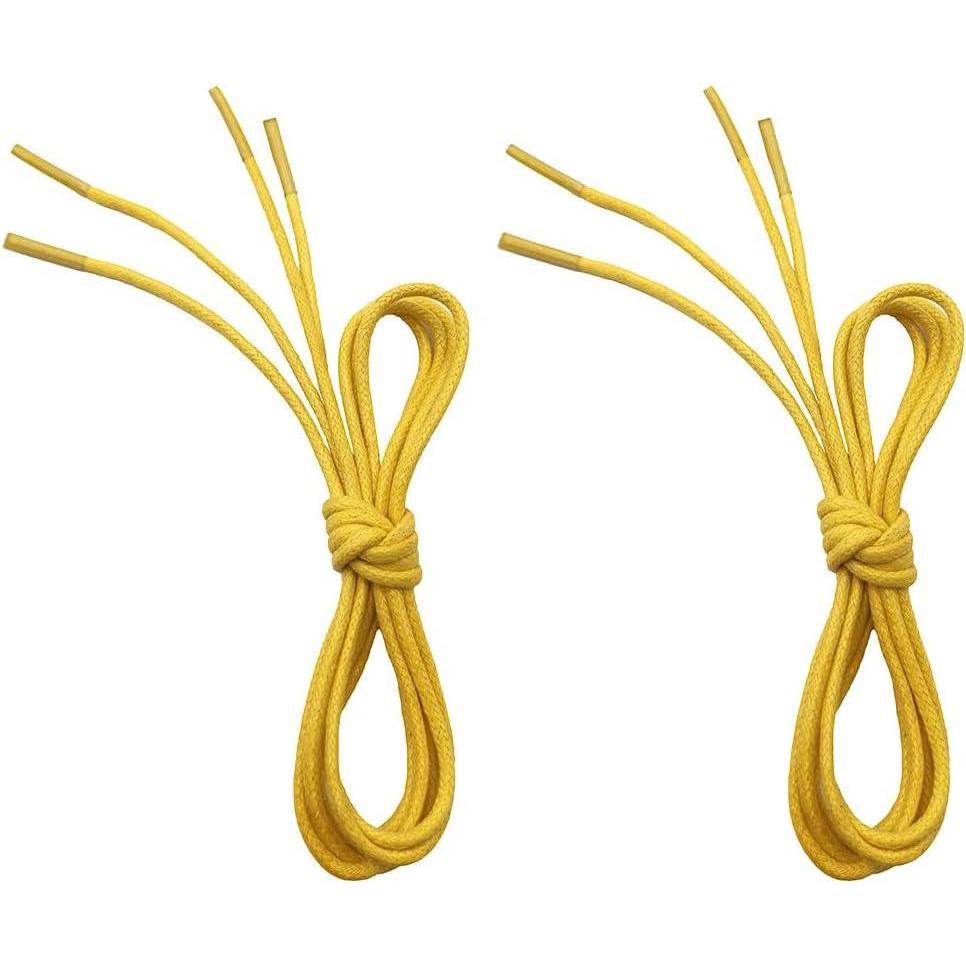 imageVSUDO 2 Pairs Waxed Round Dress Shoe Laces for Mens Dress Shoes 18quot Thin Business Oxford ShoelaceShoe Strings08 Yellow