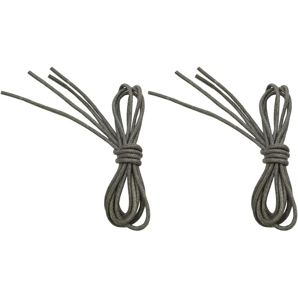imageVSUDO 2 Pairs Waxed Round Dress Shoe Laces for Mens Dress Shoes 18quot Thin Business Oxford ShoelaceShoe Strings12 Gray