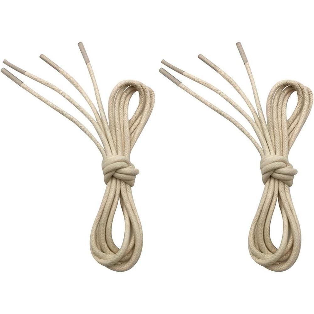 imageVSUDO 2 Pairs Waxed Round Dress Shoe Laces for Mens Dress Shoes 18quot Thin Business Oxford ShoelaceShoe Strings13 Beige