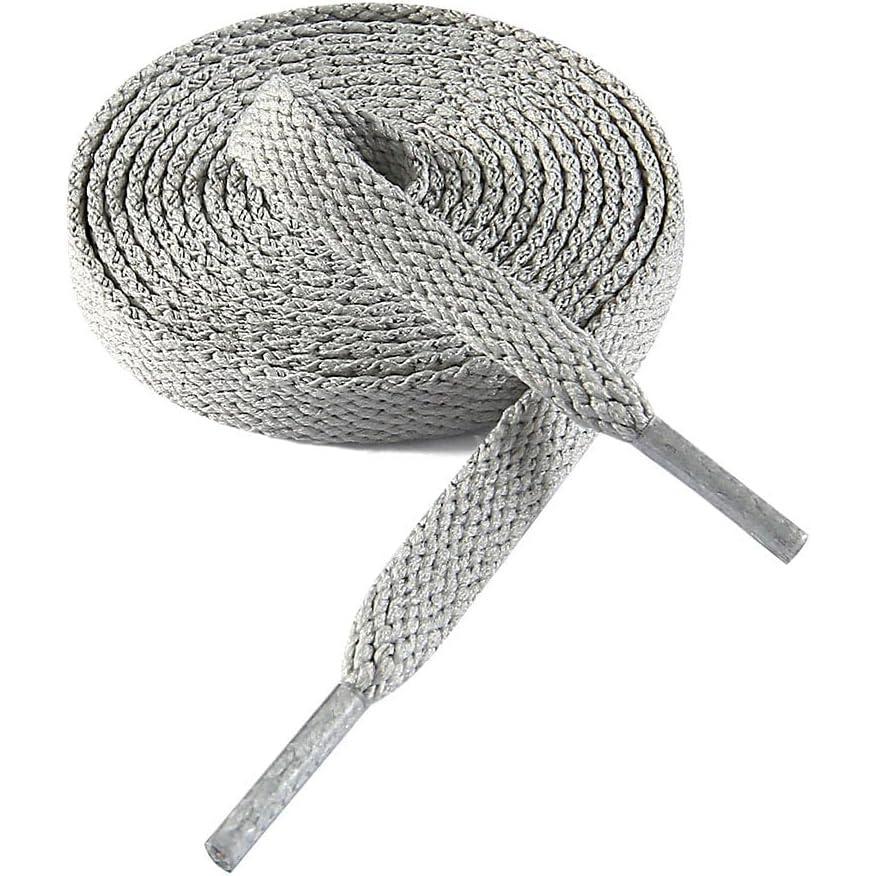 imageVSUDO Flat Shoe Laces for Sneakers Shoelaces for Sneakers Athletic Shoelaces07 Light Gray