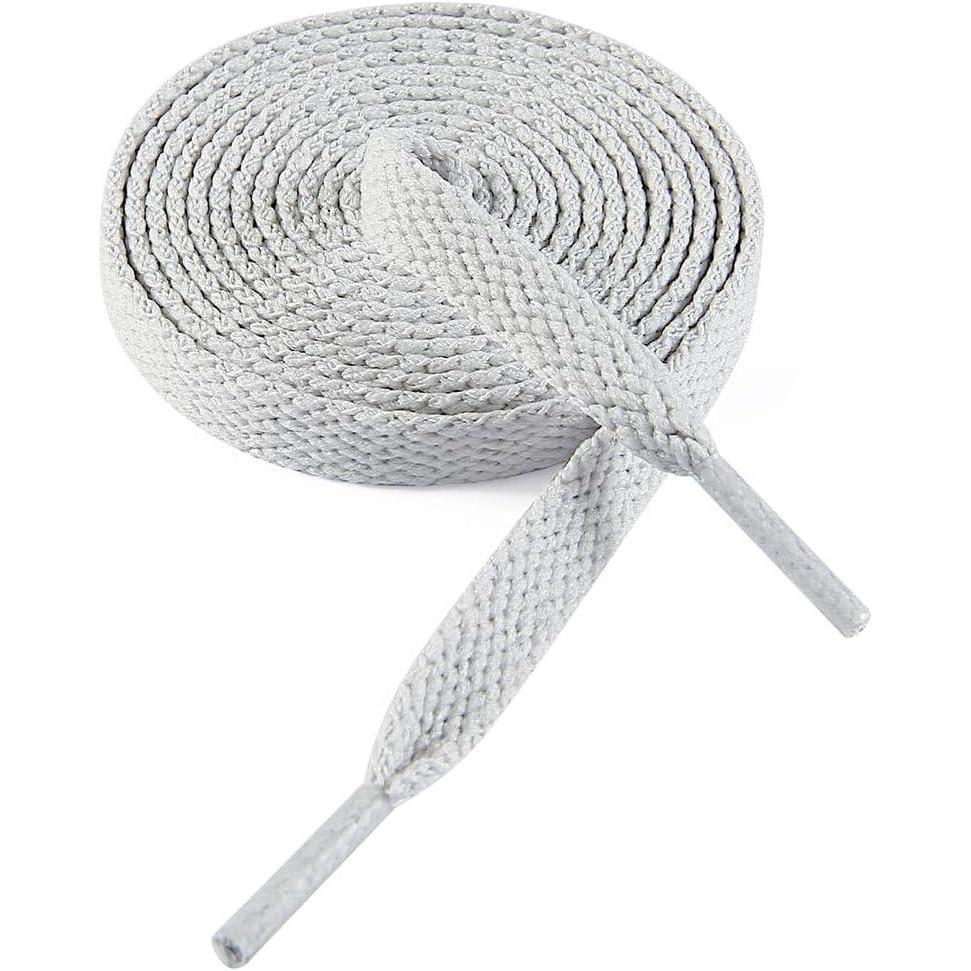 imageVSUDO Flat Shoe Laces for Sneakers Shoelaces for Sneakers Athletic Shoelaces08 White Gray