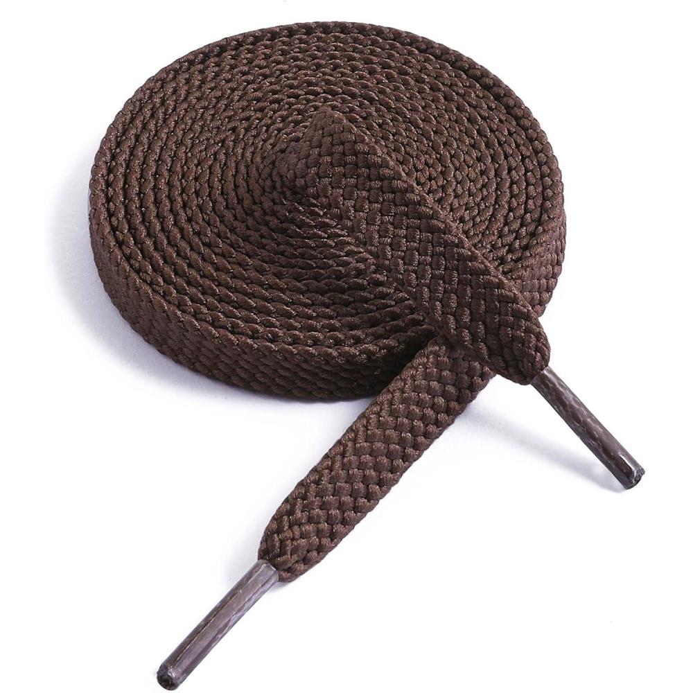 imageVSUDO Flat Shoe Laces for Sneakers Shoelaces for Sneakers Athletic Shoelaces20 Brown  Double Layer