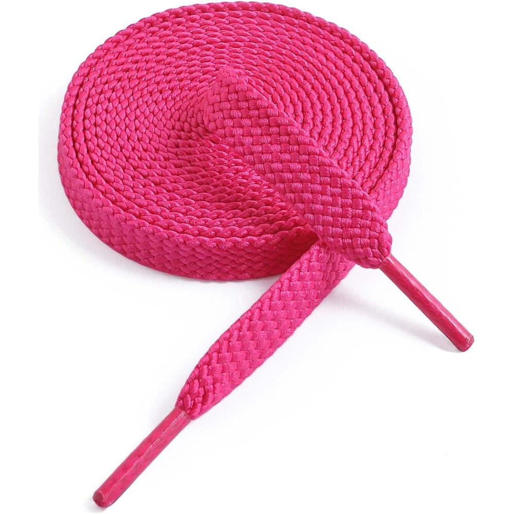 imageVSUDO Flat Shoe Laces for Sneakers Shoelaces for Sneakers Athletic Shoelaces29 Rose Red  Double Layer