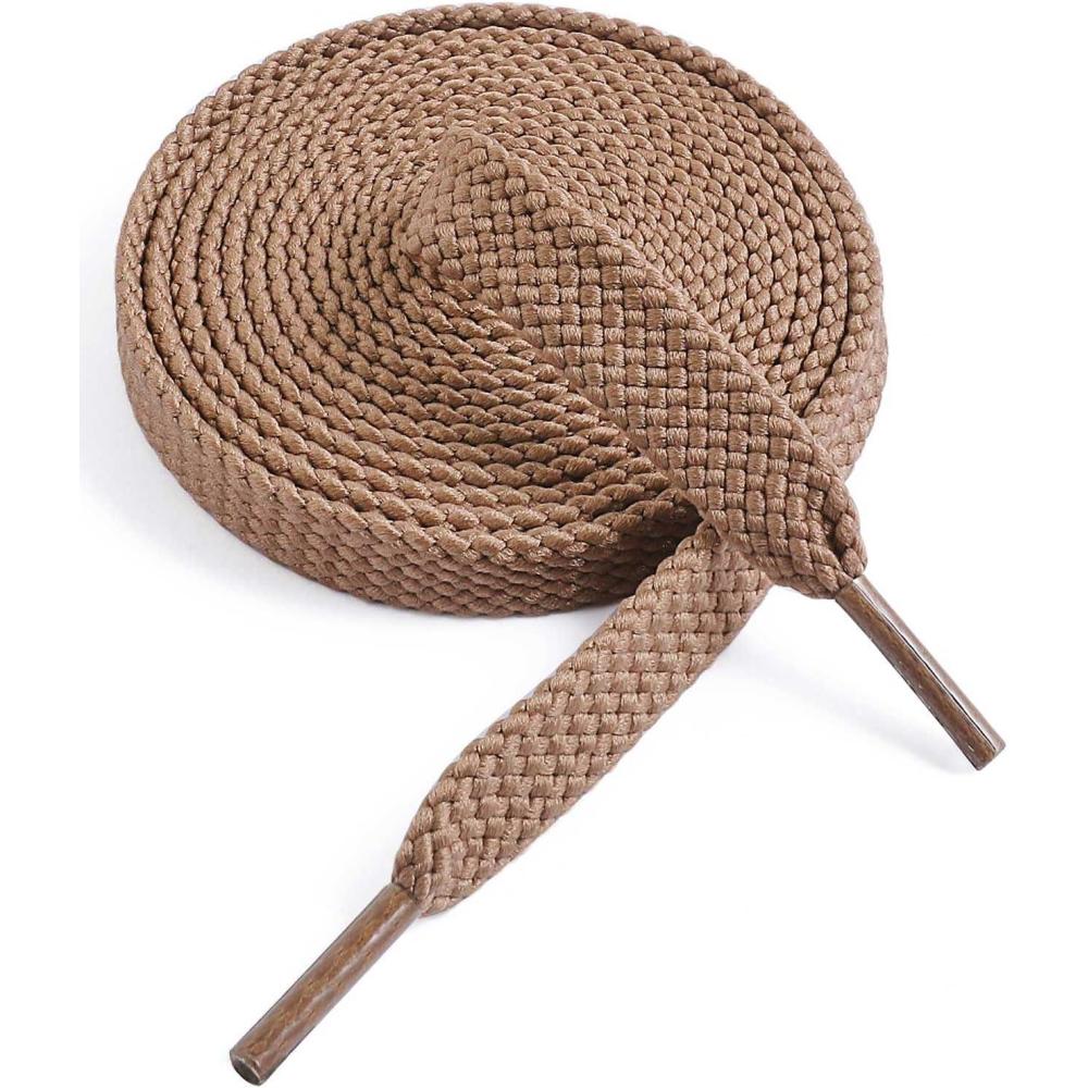 imageVSUDO Flat Shoe Laces for Sneakers Shoelaces for Sneakers Athletic Shoelaces34 Yellow Brown  Double Layer