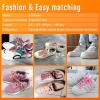 imageVSUDO 2 Pairs 516quot Fine Weave Flat Shoe Lace Shoestring for Running Athletic Sneaker09 Pink