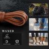 imageVSUDO 2 Pairs Waxed Round Dress Shoe Laces for Mens Dress Shoes 18quot Thin Business Oxford ShoelaceShoe Strings02 Light Brown
