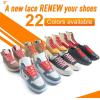 imageVSUDO Flat Shoe Laces for Sneakers Shoelaces for Sneakers Athletic Shoelaces33 Neon Red  Double Layer