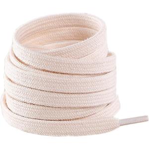 imageVSUDO 100 Cotton Flat Sneaker Shoelace 516quot Wide Sneaker Shoestring for Canvas Shoes03 Beige