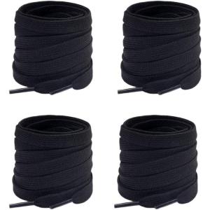 imageVSUDO 2 Pairs 516quot Fine Weave Flat Shoe Lace Shoestring for Running Athletic Sneaker02 Black