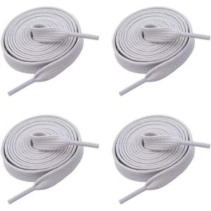 imageVSUDO 2 Pairs 516quot Fine Weave Flat Shoe Lace Shoestring for Running Athletic Sneaker06 Light Gray