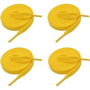 imageVSUDO 2 Pairs 516quot Fine Weave Flat Shoe Lace Shoestring for Running Athletic Sneaker14 Golden Yellow