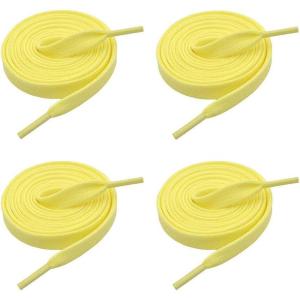 imageVSUDO 2 Pairs 516quot Fine Weave Flat Shoe Lace Shoestring for Running Athletic Sneaker15 Light Yellow