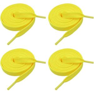 imageVSUDO 2 Pairs 516quot Fine Weave Flat Shoe Lace Shoestring for Running Athletic Sneaker16 Neon Yellow