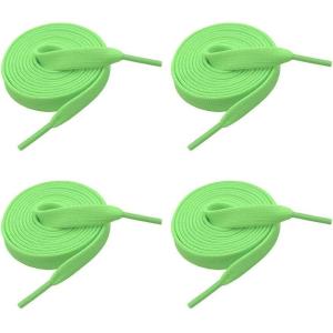 imageVSUDO 2 Pairs 516quot Fine Weave Flat Shoe Lace Shoestring for Running Athletic Sneaker21 Neon Green