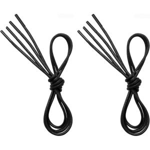 imageVSUDO 2 Pairs Waxed Round Dress Shoe Laces for Mens Dress Shoes 18quot Thin Business Oxford ShoelaceShoe Strings01 Black