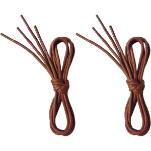 imageVSUDO 2 Pairs Waxed Round Dress Shoe Laces for Mens Dress Shoes 18quot Thin Business Oxford ShoelaceShoe Strings04 Red Brown