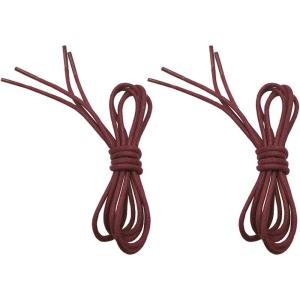 imageVSUDO 2 Pairs Waxed Round Dress Shoe Laces for Mens Dress Shoes 18quot Thin Business Oxford ShoelaceShoe Strings05 Burgundy Red