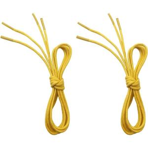 imageVSUDO 2 Pairs Waxed Round Dress Shoe Laces for Mens Dress Shoes 18quot Thin Business Oxford ShoelaceShoe Strings08 Yellow