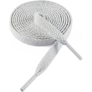 imageVSUDO Flat Shoe Laces for Sneakers Shoelaces for Sneakers Athletic Shoelaces08 White Gray