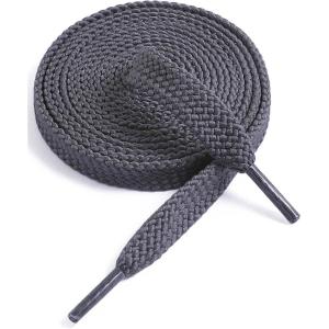 imageVSUDO Flat Shoe Laces for Sneakers Shoelaces for Sneakers Athletic Shoelaces09 Dark Gray  Double Layer