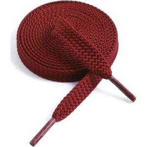 imageVSUDO Flat Shoe Laces for Sneakers Shoelaces for Sneakers Athletic Shoelaces14 Dark Red  Double Layer