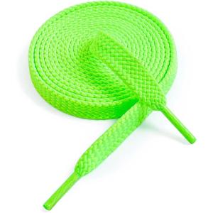 imageVSUDO Flat Shoe Laces for Sneakers Shoelaces for Sneakers Athletic Shoelaces15 Neon Green  Double Layer