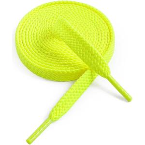 imageVSUDO Flat Shoe Laces for Sneakers Shoelaces for Sneakers Athletic Shoelaces24 Neon Yellow  Double Layer