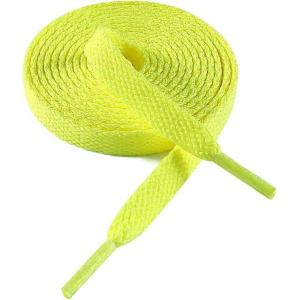 imageVSUDO Flat Shoe Laces for Sneakers Shoelaces for Sneakers Athletic Shoelaces24 Neon Yellow