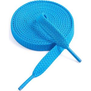 imageVSUDO Flat Shoe Laces for Sneakers Shoelaces for Sneakers Athletic Shoelaces27 Turquoise Blue  Doublelayer