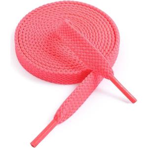imageVSUDO Flat Shoe Laces for Sneakers Shoelaces for Sneakers Athletic Shoelaces33 Neon Red  Double Layer