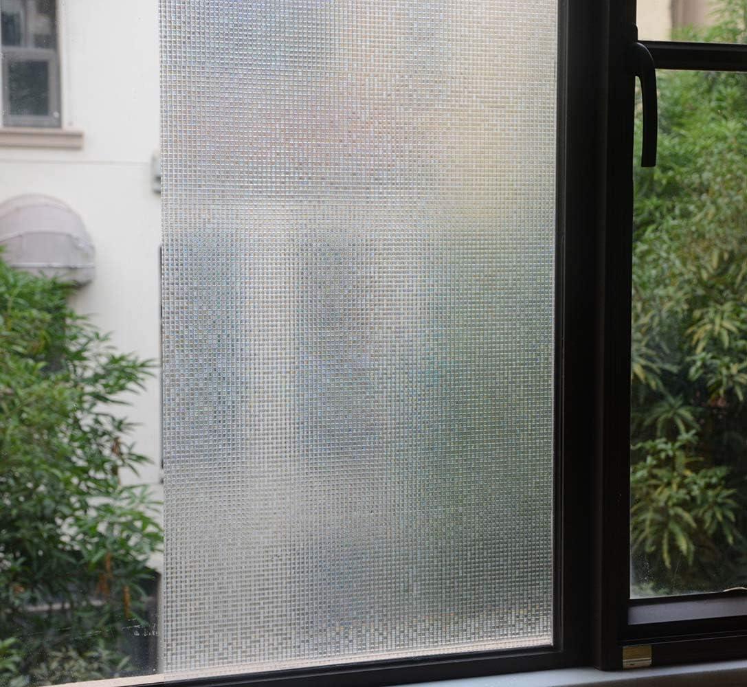 imageVSUDO 1 Roll 354quot by 787quot Static Cling Window Film for Privacy Crystal Mosaic Pattern Window Tint Sticker for Home or Office 1937 Sq Ft Total1 Roll  354 By 787