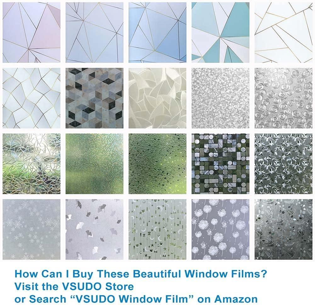imageVSUDO 177quot x 787quot No Glue Static Cling Privacy Window Film Dandelion Flower Pattern Home Decor Window Tint Sticker 969 sq ft177 By 787