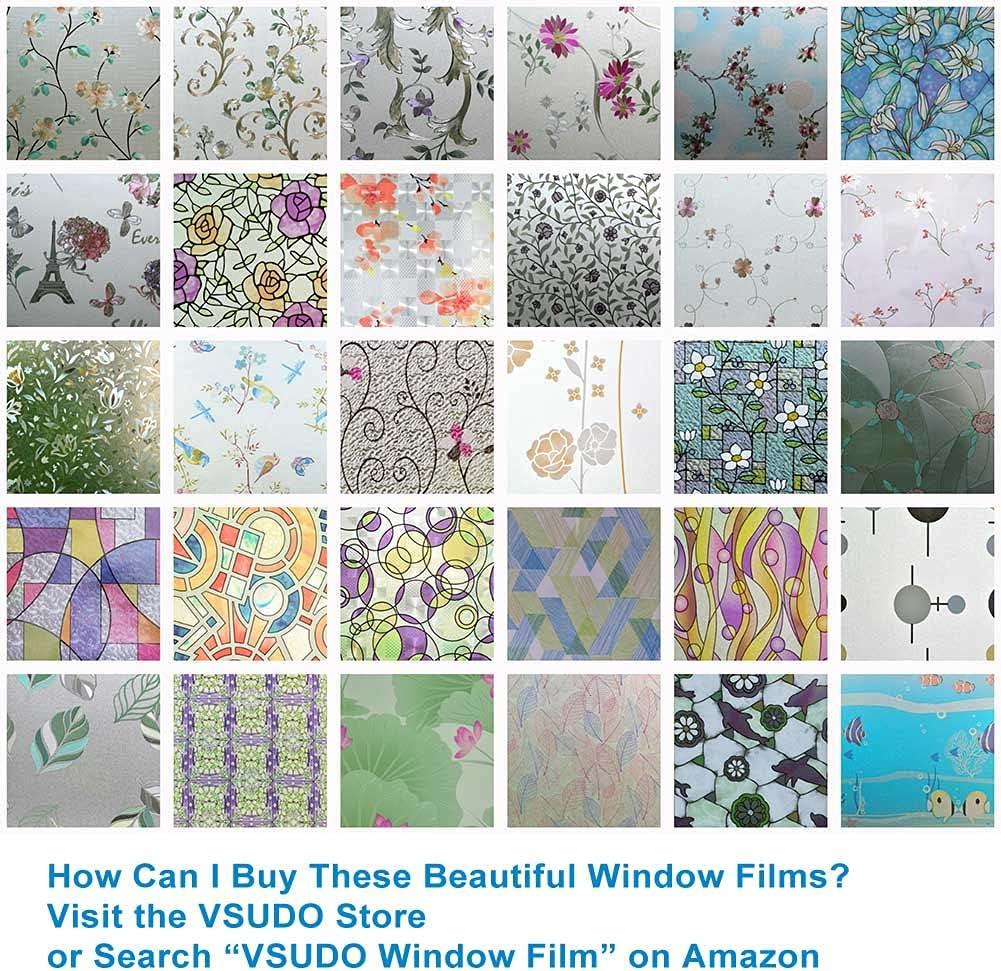 imageVSUDO 177quot x 787quot No Glue Static Cling Privacy Window Film Dandelion Flower Pattern Home Decor Window Tint Sticker 969 sq ft177 By 787