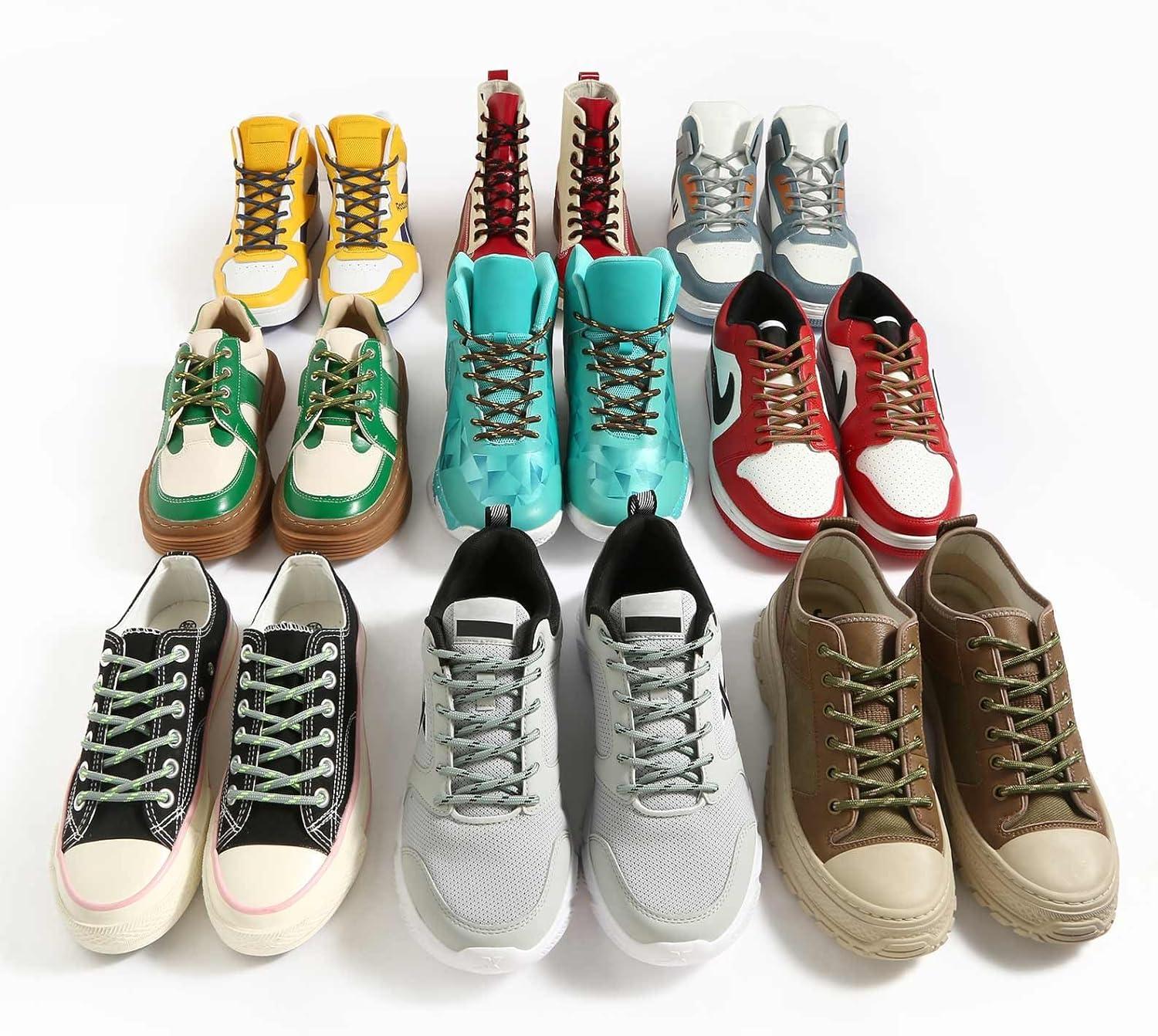 imageVSUDO Round Shoe Laces for Hiking Boots 532 Inch Shoestrings for Outdoor Work Shoes Thick Climbing Shoelaces for Boots09 Army Green With Khaki Dot