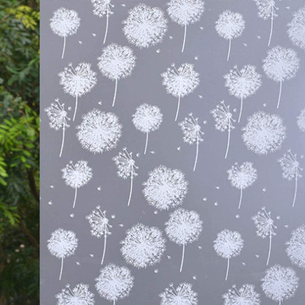 imageVSUDO 177quot x 787quot No Glue Static Cling Privacy Window Film Dandelion Flower Pattern Home Decor Window Tint Sticker 969 sq ft177 By 1575