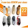 imageVSUDO Double Layer Shoe Laces for Sneakers516quot Flat Shoelaces Compatible with Converse Vans and Air Force  2 Pairs05 Dark Gray