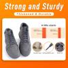 imageVSUDO Double Layer Shoe Laces for Sneakers516quot Flat Shoelaces Compatible with Converse Vans and Air Force  2 Pairs05 Dark Gray