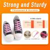 imageVSUDO Double Layer Shoe Laces for Sneakers516quot Flat Shoelaces Compatible with Converse Vans and Air Force  2 Pairs07 Light Pink