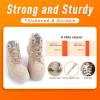 imageVSUDO Double Layer Shoe Laces for Sneakers516quot Flat Shoelaces Compatible with Converse Vans and Air Force  2 Pairs08 Tan