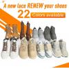 imageVSUDO Double Layer Shoe Laces for Sneakers516quot Flat Shoelaces Compatible with Converse Vans and Air Force  2 Pairs08 Tan