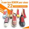 imageVSUDO Double Layer Shoe Laces for Sneakers516quot Flat Shoelaces Compatible with Converse Vans and Air Force  2 Pairs14 Orange