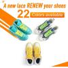 imageVSUDO Double Layer Shoe Laces for Sneakers516quot Flat Shoelaces Compatible with Converse Vans and Air Force  2 Pairs15 Neon Yellow