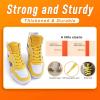 imageVSUDO Double Layer Shoe Laces for Sneakers516quot Flat Shoelaces Compatible with Converse Vans and Air Force  2 Pairs16 Golden Yellow