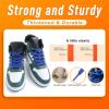imageVSUDO Double Layer Shoe Laces for Sneakers516quot Flat Shoelaces Compatible with Converse Vans and Air Force  2 Pairs19 Blue