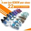 imageVSUDO Double Layer Shoe Laces for Sneakers516quot Flat Shoelaces Compatible with Converse Vans and Air Force  2 Pairs20 Sky Blue