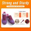 imageVSUDO Double Layer Shoe Laces for Sneakers516quot Flat Shoelaces Compatible with Converse Vans and Air Force  2 Pairs23 Purplish Red