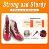imageVSUDO Double Layer Shoe Laces for Sneakers516quot Flat Shoelaces Compatible with Converse Vans and Air Force  2 Pairs27 Dark Red