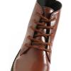 imageVSUDO Round Shoe Laces for Hiking Boots 532 Inch Shoestrings for Outdoor Work Shoes Thick Climbing Shoelaces for Boots05 Red Brown With Black Dot