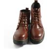 imageVSUDO Round Shoe Laces for Hiking Boots 532 Inch Shoestrings for Outdoor Work Shoes Thick Climbing Shoelaces for Boots05 Red Brown With Black Dot