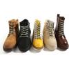 imageVSUDO Round Shoe Laces for Hiking Boots 532 Inch Shoestrings for Outdoor Work Shoes Thick Climbing Shoelaces for Boots10 Light Gray With Yellow Dot